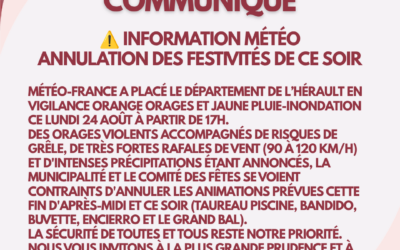 COMMUNIQUÉ ANNULATION LE GRAND BAL 24 AOÛT 2026
