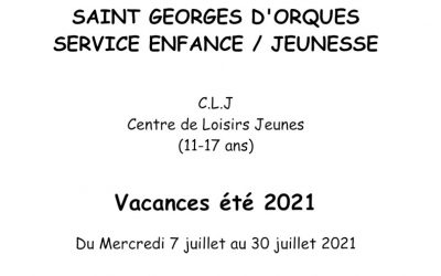 Vacances été 2021 du CLJ