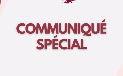 COMMUNIQUÉ SPÉCIAL