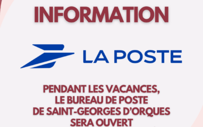 La Poste de Saint-Georges d’Orques change d’horaires pendant les vacances