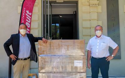 Réception des masques du Département à la mairie