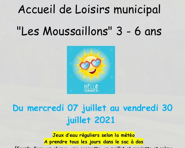 Vacances été 2021 des MOUSSAILLONS