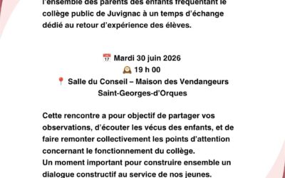REUNION PUBLIQUE COLLÈGE JUVIGNAC