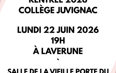 REUNION D’INFORMATION RENTRÉE 2026 COLLÈGE JUVIGNAC