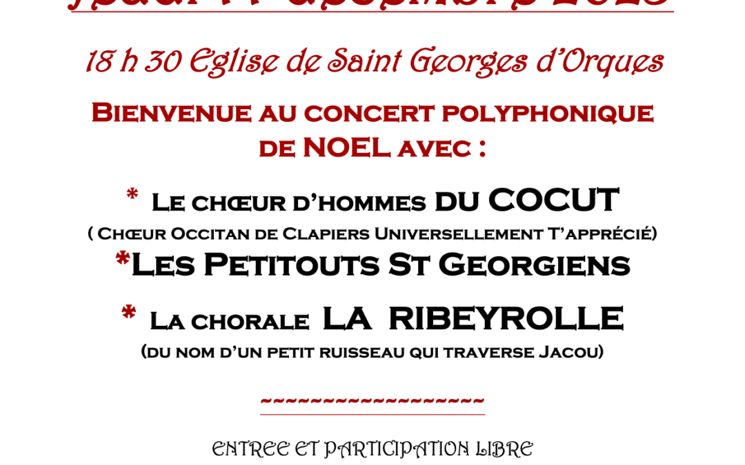 Concert Polyphonique de Noël