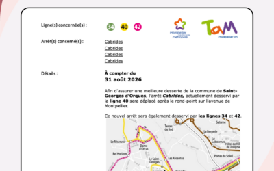 TRAVAUX ARRÊTS DE BUS « CABRIDES »