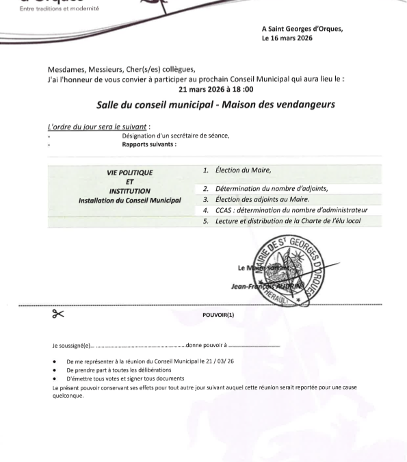 Conseil municipal 21/03