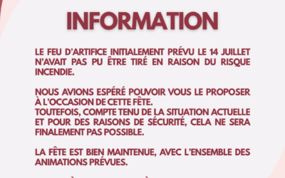 INFORMATION – 21 AOUT 2026
