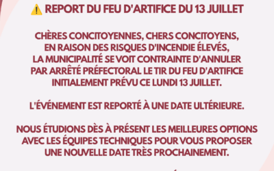 Report du feu d’artifice du 13 juillet