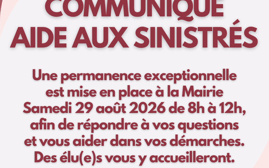 PERMANENCE AIDE AUX SINISTRÉS