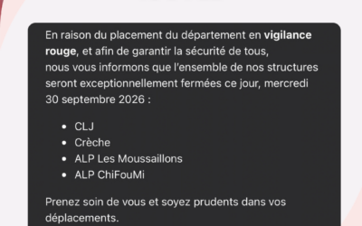 ALERTE ROUGE – FERMETURES SERVICES ENFANCE & JEUNESSE